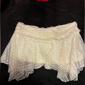 Derek Heart Cream Asymmetrical Lace Ballet Skirt
